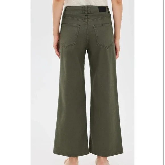PAIGE Womens Vintage Forester Green Ari Wide Leg Pants NWT - Size 34 16/18 US - Picture 2 of 12